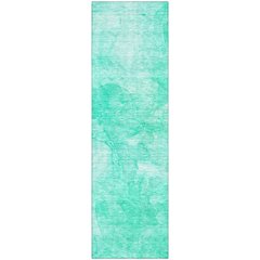 Premium Machine Washable Mayfield AMF688 Teal 2'3" x 7'6" Runner Rug