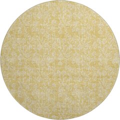 Premium Machine Washable Mayfield AMF691 Gold 8' x 8' Round Rug