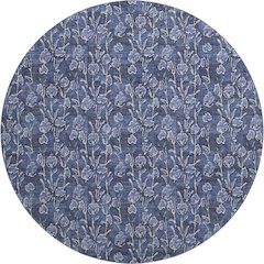 Premium Machine Washable Mayfield AMF692 Navy 8' x 8' Round Rug