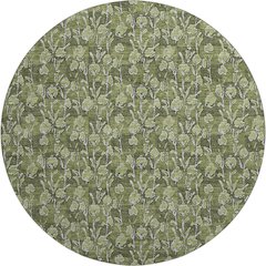 Premium Machine Washable Mayfield AMF692 Olive 8' x 8' Round Rug