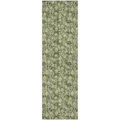 Premium Machine Washable Mayfield AMF692 Olive 2'3" x 7'6" Runner Rug