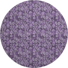 Premium Machine Washable Mayfield AMF692 Purple 8' x 8' Round Rug