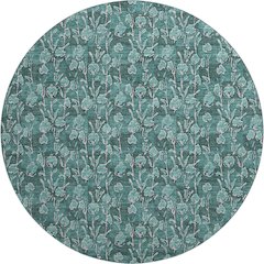 Premium Machine Washable Mayfield AMF692 Teal 8' x 8' Round Rug