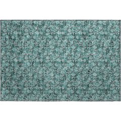 Premium Machine Washable Mayfield AMF692 Teal 1'8" x 2'6" Rug