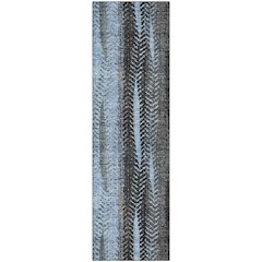 Premium Machine Washable Mayfield AMF693 Blue 2'3" x 7'6" Runner Rug