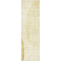 Premium Machine Washable Mayfield AMF696 Gold 2'3" x 7'6" Runner Rug