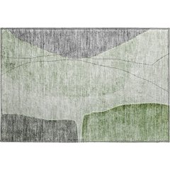 Premium Machine Washable Mayfield AMF696 Green 1'8" x 2'6" Rug