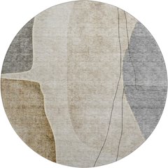 Premium Machine Washable Mayfield AMF696 Taupe 8' x 8' Round Rug