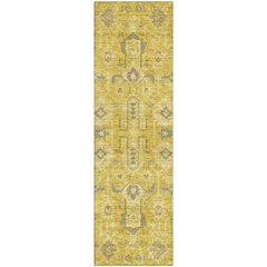 Premium Machine Washable Mayfield AMF697 Gold 2'3" x 7'6" Runner Rug