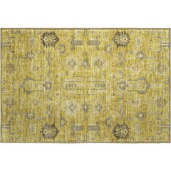 Premium Machine Washable Mayfield AMF697 Gold 1'8" x 2'6" Rug