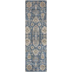 Premium Machine Washable Mayfield AMF697 Navy 2'3" x 7'6" Runner Rug