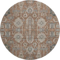 Premium Machine Washable Mayfield AMF697 Paprika 8' x 8' Round Rug