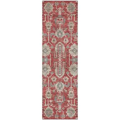 Premium Machine Washable Mayfield AMF697 Red 2'3" x 7'6" Runner Rug