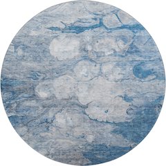 Premium Machine Washable Mayfield AMF698 Blue 8' x 8' Round Rug