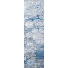 Premium Machine Washable Mayfield AMF698 Blue 2'3" x 7'6" Runner Rug
