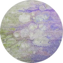 Premium Machine Washable Mayfield AMF698 Purple 8' x 8' Round Rug