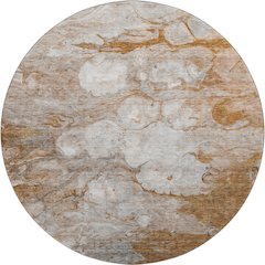 Premium Machine Washable Mayfield AMF698 Terracotta 8' x 8' Round Rug