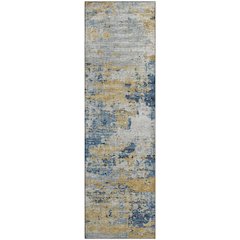 Premium Machine Washable Mayfield  Blue 2'3" x 7'6" Runner Rug