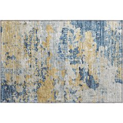 Premium Machine Washable Mayfield  Blue 1'8" x 2'6" Rug