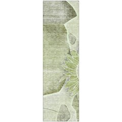 Premium Machine Washable Mayfield AMF700 Aloe 2'3" x 7'6" Runner Rug