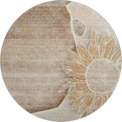 Premium Machine Washable Mayfield AMF700 Brown 8' x 8' Round Rug