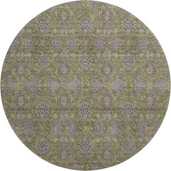 Premium Machine Washable Mayfield AMF702 Olive 8' x 8' Round Rug