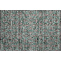 Premium Machine Washable Mayfield AMF702 Teal 1'8" x 2'6" Rug