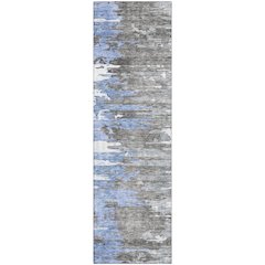 Premium Machine Washable Mayfield AMF704 Blue 2'3" x 7'6" Runner Rug
