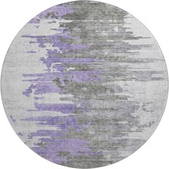 Premium Machine Washable Mayfield AMF704 Purple 8' x 8' Round Rug