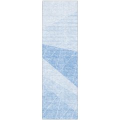 Premium Machine Washable Mayfield AMF706 Sky 2'3" x 7'6" Runner Rug