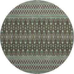 Premium Machine Washable Mayfield AMF708 Brown 8' x 8' Round Rug