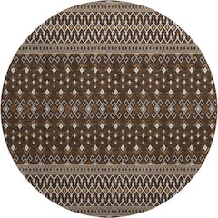 Premium Machine Washable Mayfield AMF708 Chocolate 8' x 8' Round Rug