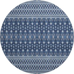 Premium Machine Washable Mayfield AMF708 Navy 8' x 8' Round Rug
