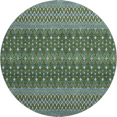 Premium Machine Washable Mayfield AMF708 Olive 8' x 8' Round Rug
