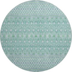 Premium Machine Washable Mayfield AMF709 Aqua 8' x 8' Round Rug