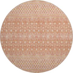 Premium Machine Washable Mayfield AMF709 Salmon 8' x 8' Round Rug