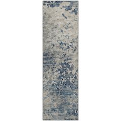 Premium Machine Washable Mayfield  Blue 2'3" x 7'6" Runner Rug