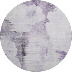 Premium Machine Washable Mayfield AMF710 Purple 8' x 8' Round Rug