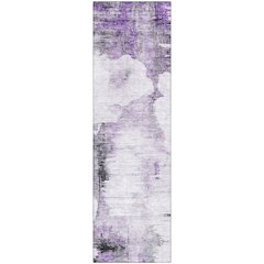 Premium Machine Washable Mayfield AMF710 Purple 2'3" x 7'6" Runner Rug