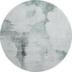 Premium Machine Washable Mayfield AMF710 Teal 8' x 8' Round Rug