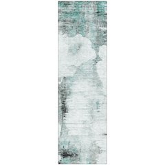 Premium Machine Washable Mayfield AMF710 Teal 2'3" x 7'6" Runner Rug