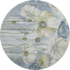 Premium Machine Washable Mayfield AMF712 Blue 8' x 8' Round Rug
