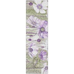 Premium Machine Washable Mayfield AMF712 Purple 2'3" x 7'6" Runner Rug