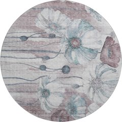 Premium Machine Washable Mayfield AMF712 Teal 8' x 8' Round Rug