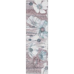 Premium Machine Washable Mayfield AMF712 Teal 2'3" x 7'6" Runner Rug