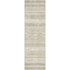 Premium Machine Washable Mayfield AMF714 Khaki 2'3" x 7'6" Runner Rug