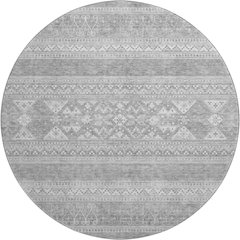 Premium Machine Washable Mayfield AMF714 Silver 8' x 8' Round Rug