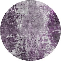 Premium Machine Washable Mayfield AMF718 Eggplant 8' x 8' Round Rug