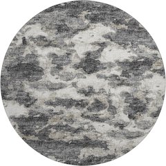 Premium Machine Washable Mayfield  Black 8' x 8' Round Rug