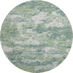 Premium Machine Washable Mayfield  Green 8' x 8' Round Rug